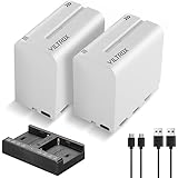 VILTROX Akku NP-F970 Ersatzakku 2 Stück Battery und Smart LED Dual USB-C Ladegerät für Sony NP-F970 F960 F950 F770 F750 F570 F550 Kompatibel Godox VILTROX Neewer Camcorder/Monitor/Kamera Slider